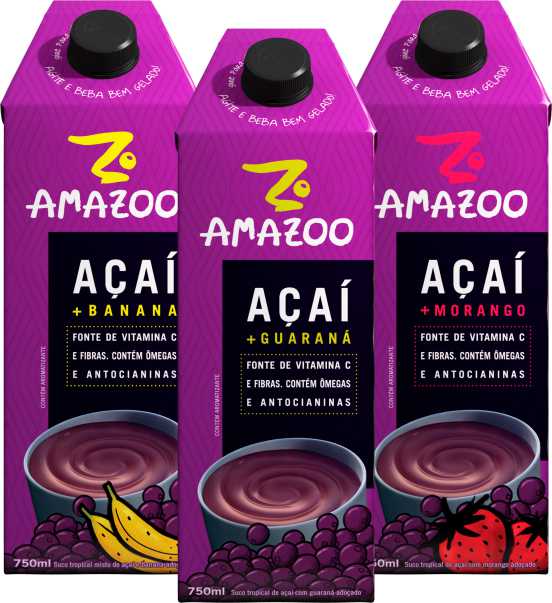 Clique Aqui para Comprar Amazoo Sabores Açaí Banana Açaí Guaraná Açaí Morango no Boleto Bancário